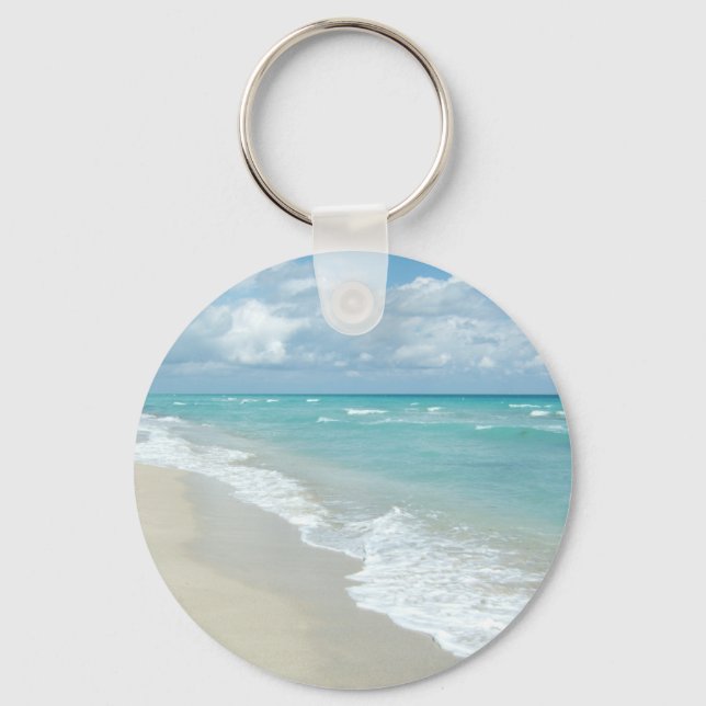 Extreme Relaxation Beach View White Sand Keychain (Front)