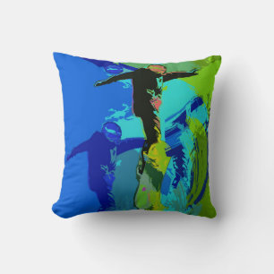 Extreme Riding- Snowboarders   Throw Pillow
