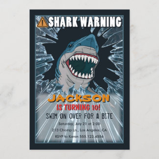 Extreme Shark Boys Invitation de fête d'anniversai