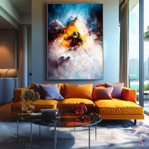 Extreme Ski Descent - Dynamic Sports Art - Winter  Canvas Print