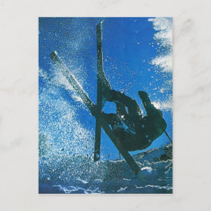 Extreme skiing postcard