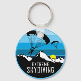 Extreme Skydiving Parachute Sports Keychain