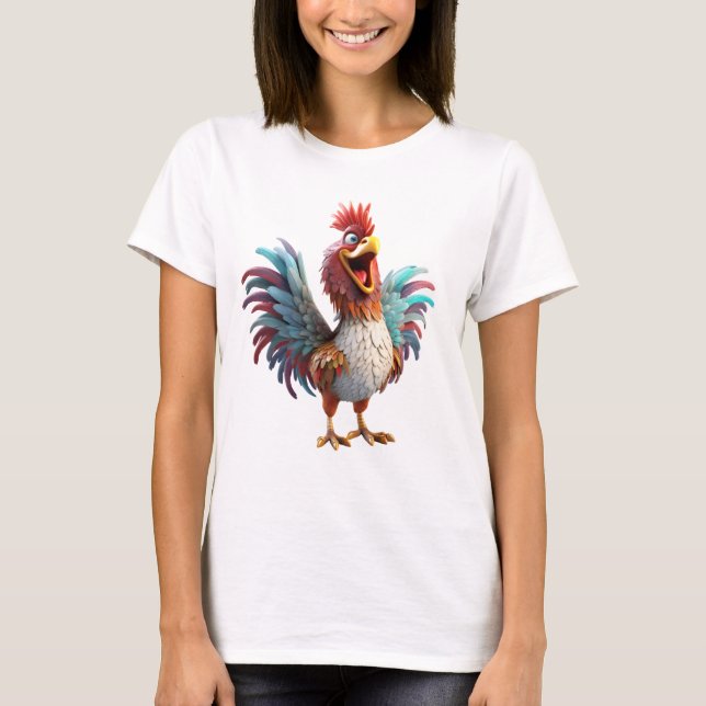 Extremely Happy Rooster T-Shirt (Front)