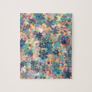 Extremely Mixed design with Snowflakes Jigsaw Puzzle