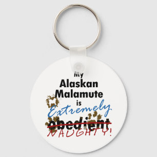 Extremely Naughty Alaskan Malamute Keychain