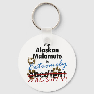 Extremely Naughty Alaskan Malamute Keychain