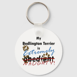 Extremely Naughty Bedlington Terrier Keychain