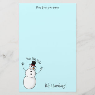 Extremely rude snowman stationery