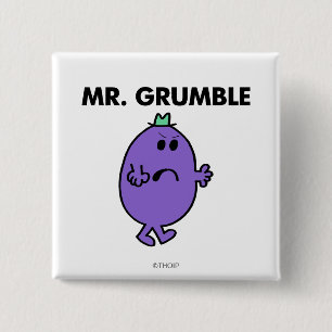 Extremely Unhappy Mr. Grumble 2 Inch Square Button