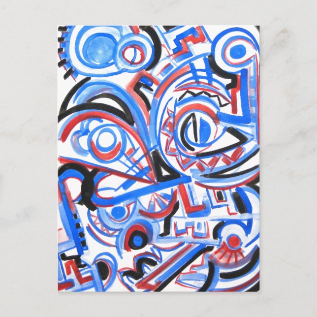 Exuberant Singing - Abstract Art Postcard (Front)