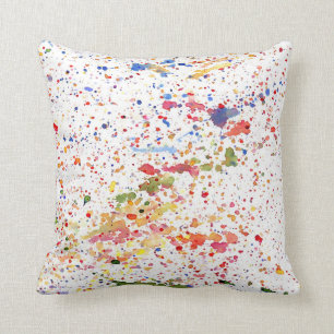 Exuberant Splatter Throw Pillow