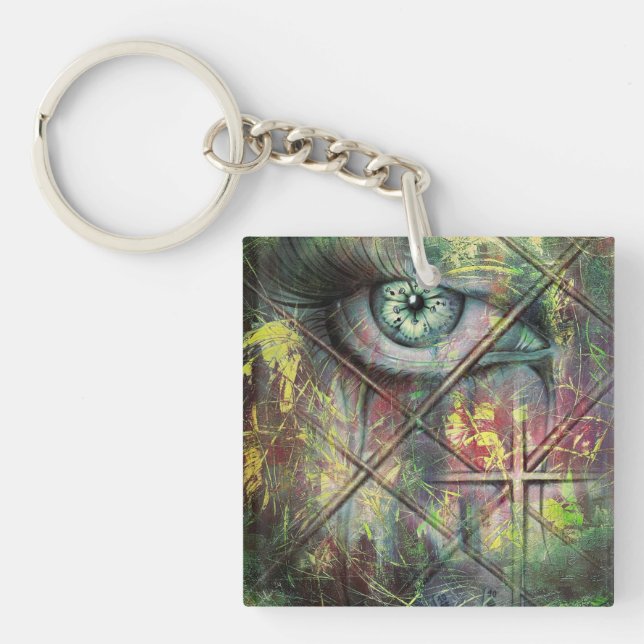 eye abstract keychain (Front)