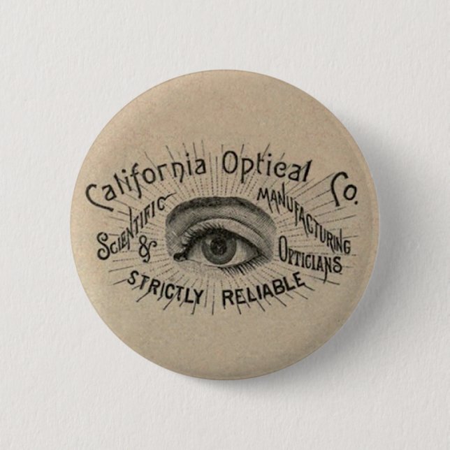 Eye Antique Advertising Optical 2 Inch Round Button (Front)