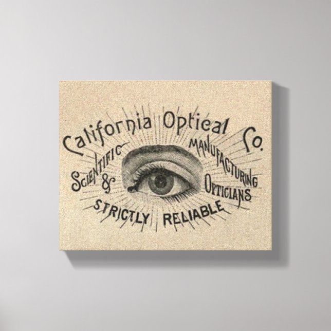 Eye Antique Advertising Optical Canvas Print (Front)