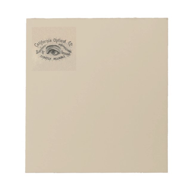 Eye Antique Advertising Optical Notepad (Front)