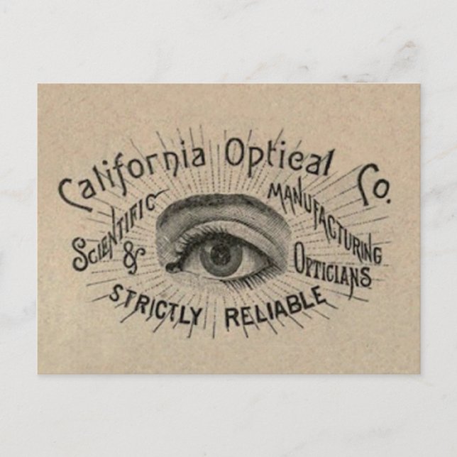 Eye Antique Advertising Optical Postcard (Front)