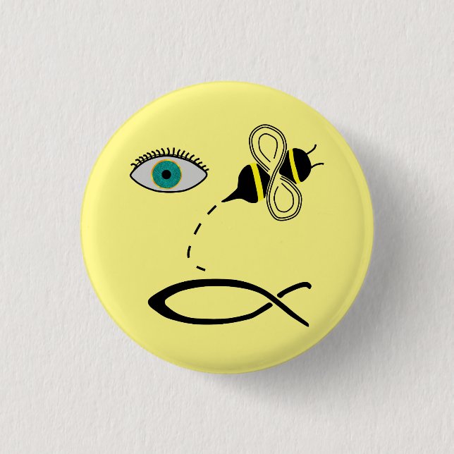 Eye Bee Christian 1 Inch Round Button (Front)