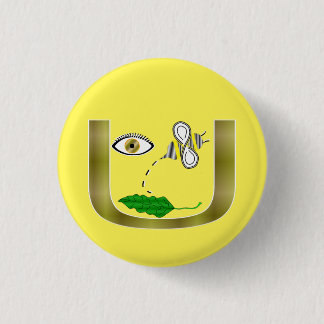 Eye Bee Leaf in U 1 Inch Round Button