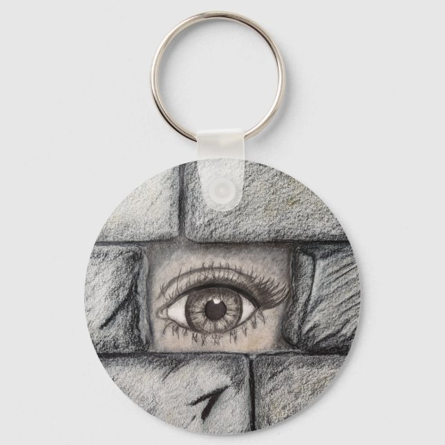 "Eye Behind Wall" Keychain (Front)