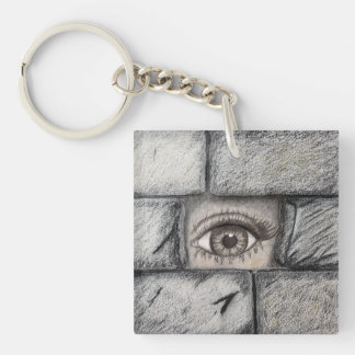 "Eye Behind Wall" Keychain