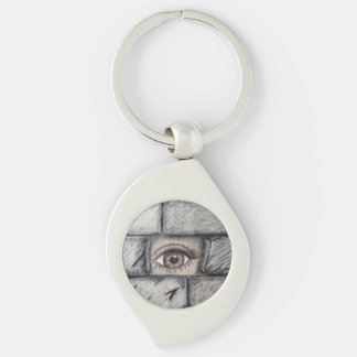"Eye Behind Wall" Keychain