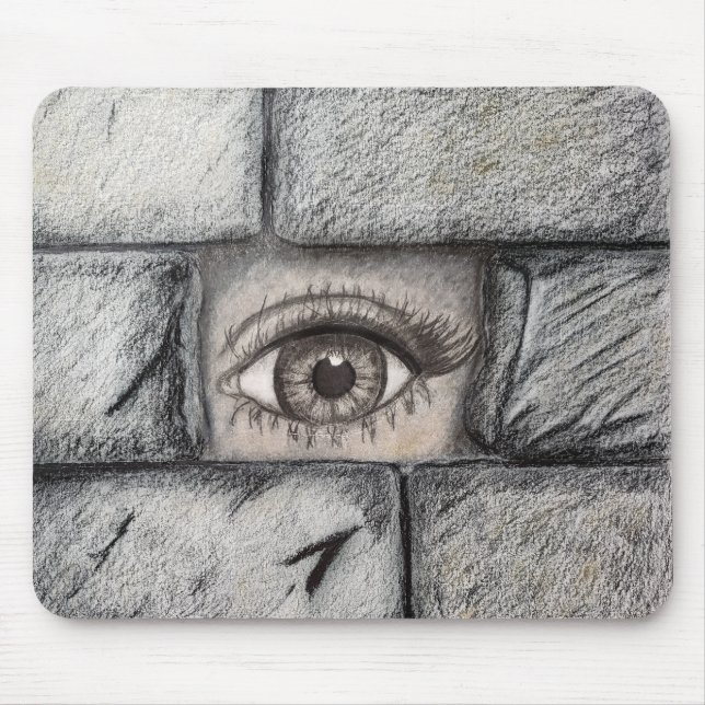 "Eye Behind Wall" Mouse Pad (Front)