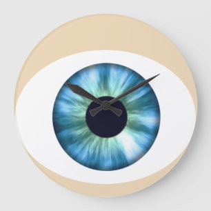 Eye Bleu Lumière Peau Acrylique Horloge Mur
