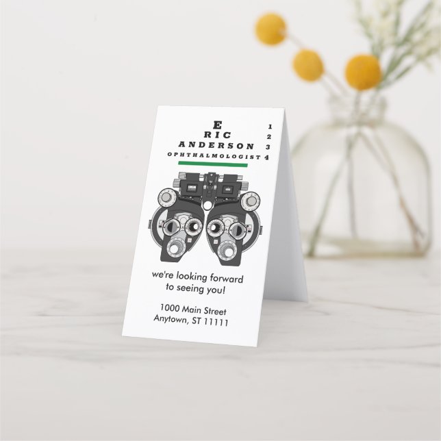 Eye Care Specialist Phoropter Appointment Card (Front)
