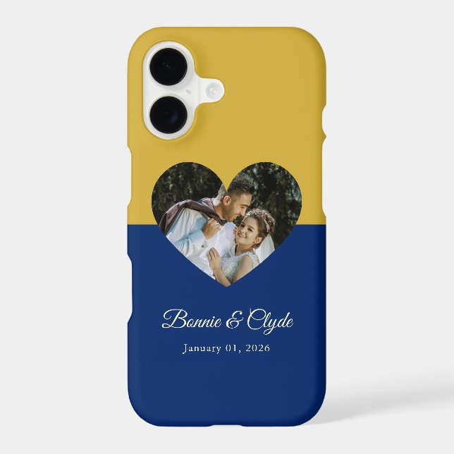 Eye-casing Heart Couple Gold and Navy (Verso)