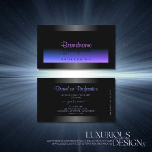 Eye Catching Black Blue and Pink Gradient Dark Business Card