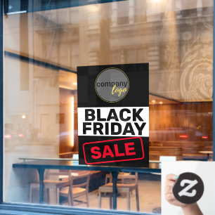 EYE-CATCHING BLACK FRIDAY SALE RED BUSINESS LOGO WINDOW CLING