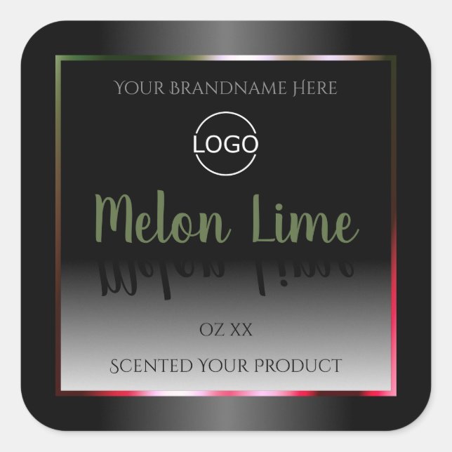 Eye Catching Black White Product Labels Add Logo (Front)