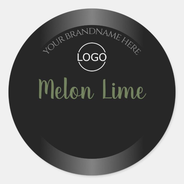 Eye Catching Black White Product Labels Add Logo (Front)