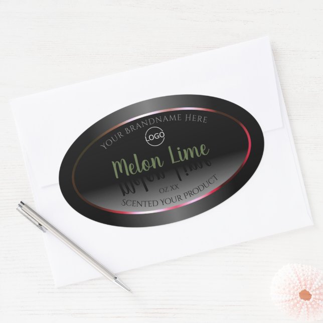 Eye Catching Black White Product Labels Add Logo (Envelope)
