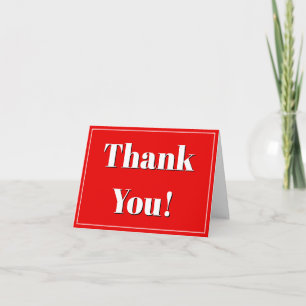 Eye-Catching, Bold, Red and White "Thank You!" Card