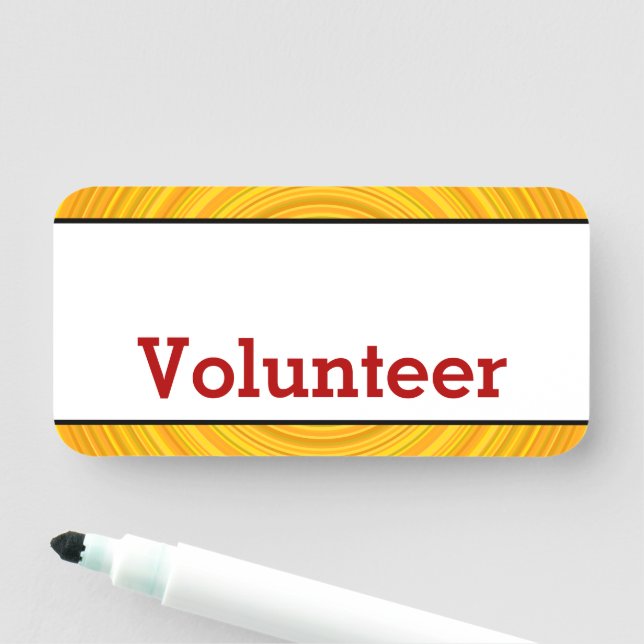 Eye-Catching, Bold "Volunteer" Name Tag (In Situ)