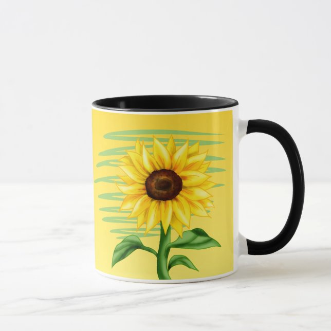 Eye Catching Bright Yellow Sunflower Mug (Right)