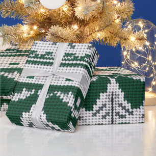 Eye Catching Busy Green And White Wrapping Paper