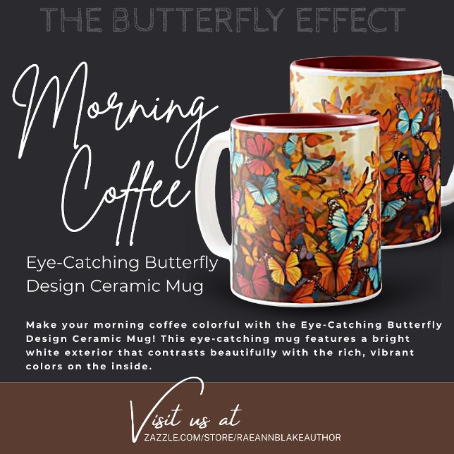 Eye-Catching Butterfly Design Ceramic Mug (Creator Uploaded)
