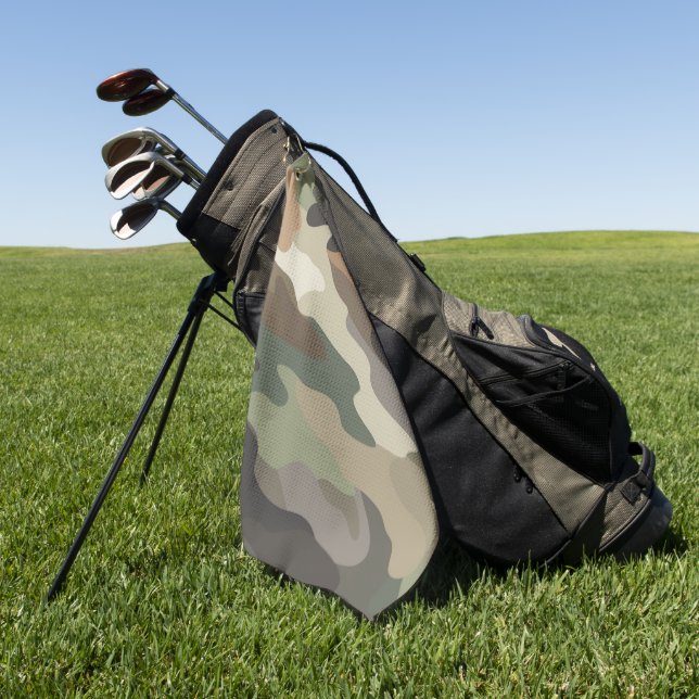 Eye Catching Camouflage Print Stylish Golf Towel (Green)