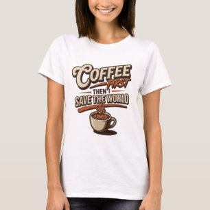 Eye-Catching COFFEE FIRST THEN SAVE WORLD T-Shirt