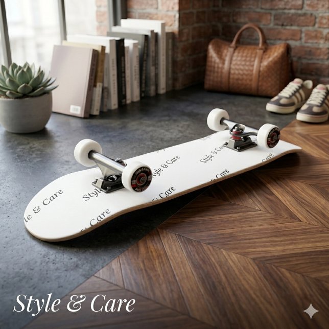 Eye Catching Custom Brand Name Text Pattern Black Skateboard (Eye Catching Custom Brand Name Text Pattern Black Skateboard)