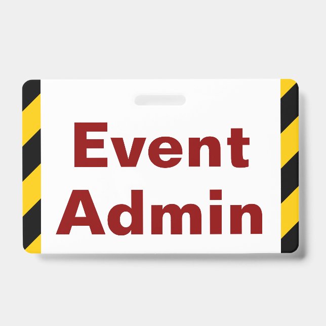Eye-Catching "Event Admin" Badge (Front)