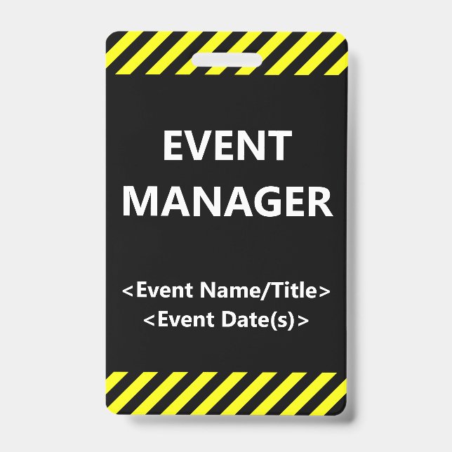 Eye-Catching "EVENT MANAGER" Badge (Front)