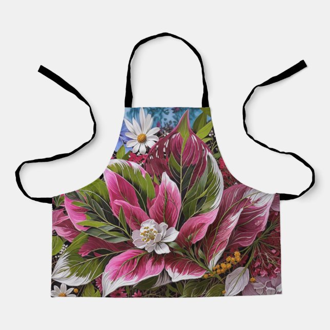 Eye-catching floral apron (Front)