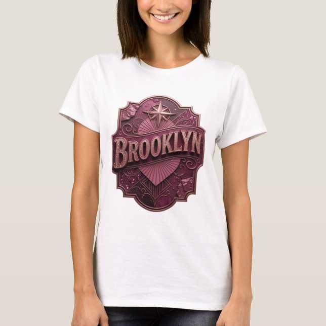 Eye-Catching Gold BROOKLYN Shirt Design (Front)