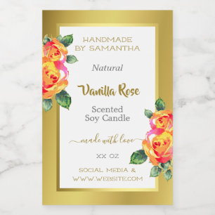 Eye Catching Gold Floral Product Labels Beauty &