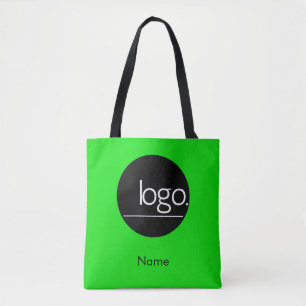 EYE-CATCHING GREEN ADD OWN LOGO BUSINESS BRAND TOTE BAG