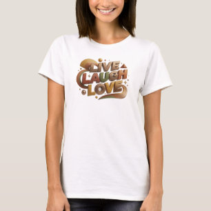 Eye-Catching LIVE LAUGH LOVE Fashion Print T-Shirt
