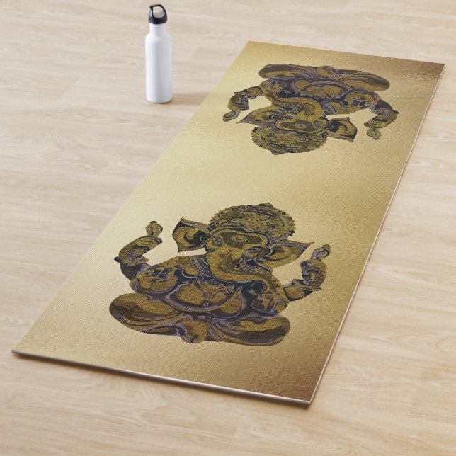 Eye-catching Metal Ground Indian Elephant Ganesh Yoga Mat (In Situ)